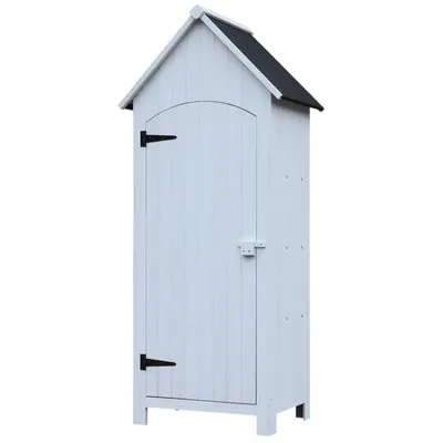Outsunny Magazie de Scule de Gradina din Lemn Impermeabila cu Usi si Rafturi, 77.5x54.2x179.5 cm | Aosom Romania