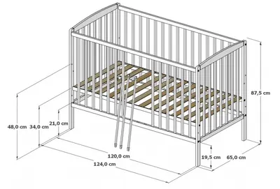 Patut din lemn Nichiduta Grace Alb 120x60 cm cu bariera inclusa,recomandat pana la 4 ani,somiera reglabila pe 3 nivele,sistem 3 bare detasabile