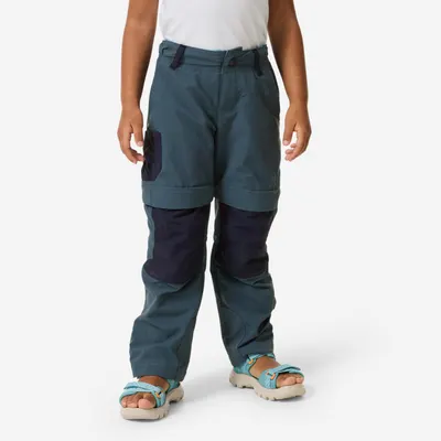 Pantalon Modulabil Drumeție la munte MH500 Gri-Albastru Copii 2-6 ani