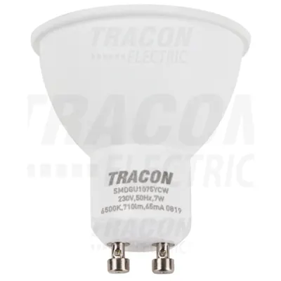 Sursa de lumina spot cu LEDSMD, carcasa din mat.plastic SMDGU1075YCW 230 VAC, 50 Hz, GU10, 7 W, 710 lm, 6500 K, 120°, EEI=A+