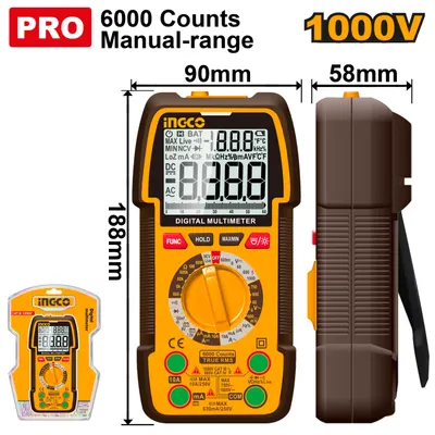 Multimetru Digital Industrial DM310002 – TRU RMS 6000 Puncte, 1000V DC / 750V AC, 10A, NCV, Masurare Profesionala Avansata