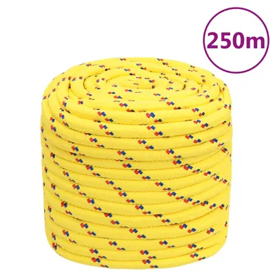vidaXL Frânghie de barcă, galben, 16 mm, 250 m, polipropilenă