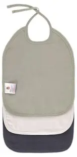 Bavețele pentru bebeluși Lassig - Medium, 3 bucăți, Olive/Milky/Navy
