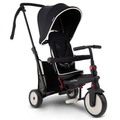 Tricicleta pentru copii Smart Trike STR3 Negru 6 in 1 ultrapliabila, dotata cu frana, scaun rabatabil, sistem patentat cu tehnologie Touch Steering, varsta 10 luni+