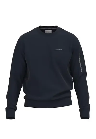 Bluza sport cu fenta cu fermoar - Albastru inchis/Bleumarin