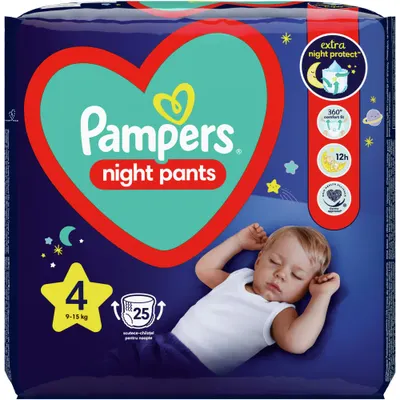 Scutece chilotei Pampers - Night 4, 25 buc.