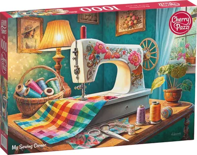 Puzzle Cherry Pazzi din 1000 piese - Colțul meu de cusut