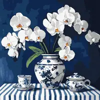 Set pentru pictură după numere Ideyka - Orhidee, 40 x 40 cm