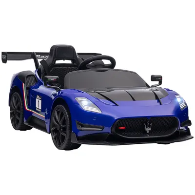 AIYAPLAY Mașină electrică pentru copii 12V, licențiată, telecomandă, roți amortizate, albastru, 115x60x45 cm | Aosom Romania