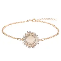 Sun - Bratara personalizata cu soare din argint 925 placat cu aur roz