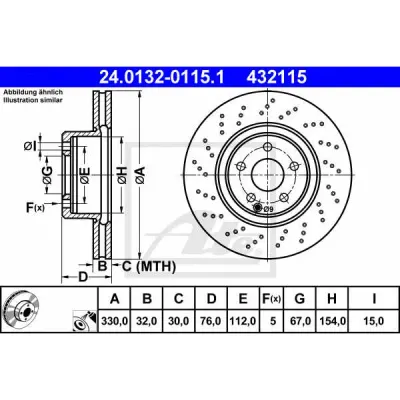 Disc frana ATE 24.0132-0115.1