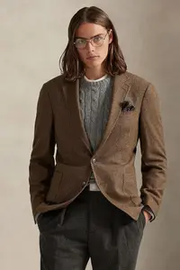 Polo Ralph Lauren sacou cu un singur rând de nasturi pentru bărbați cu lână