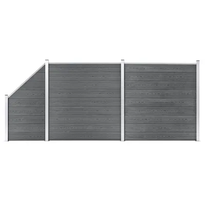 Gossi set panouri gard, 2 patrate + 1 oblic, gri, 446 x 186 cm, wpc