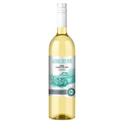 Vin alb demidulce, fara alcool, Chardonnay, 750ml, Casa Petru