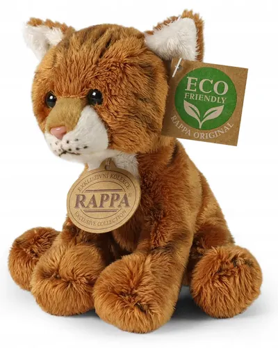 Jucărie de pluș Rappa Eco friends - Pisică roșcată, șezândă, 14 cm