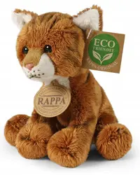 Jucărie de pluș Rappa Eco friends - Pisică roșcată, șezândă, 14 cm