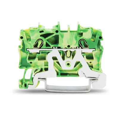 2-conductor ground terminal block; 2.5 mm²; suitable for Ex e II applications; side and center marking; for DIN-rail 35 x 15 and 35 x 7.5; Push-in CAGE CLAMP®; 2,50 mm²; green-yellow