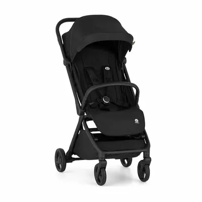 Carucior sport, Petite&Mars, Flip, Pliere compacta cu o mana, Spatar reglabil pana la pozitie de somn, Suport picioare reglabil, Copertina extensibila cu protectie UPF50+, Pana la 22 kg, 0 luni+, Negru
