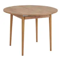 Masă de dining rotundă extensibilă cu aspect de lemn de pin cu blat suplimentar ø 100 cm Viona – Kalune Design