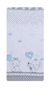 Cearceaf din bumbac pentru saltea 120x60 cm Elefant cu balon inima Beberoyal