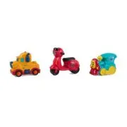 Set 3 Vehicule Actionate Prin Inertie- Masinuta, Scuter, Tren, Momki