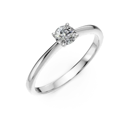 Inel de logodna din aur alb cu un diamant solitaire de 0.31ct