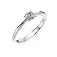 Inel de logodna din aur alb cu un diamant solitaire de 0.31ct