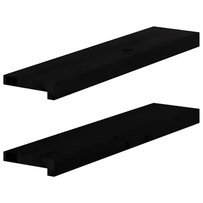 vidaXL Pervaz 2 buc lemn masiv de maro-negru 70x15x2 cm