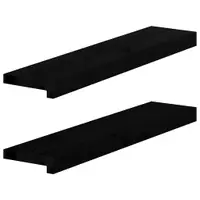 vidaXL Pervaz 2 buc lemn masiv de maro-negru 70x15x2 cm