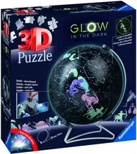 3D Puzzle Ravensburger din 180 de piese - Glob care strălucește în întuneric