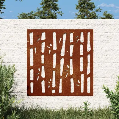 vidaXL Decor perete de grădină 55x55 cm design bambus oțel Corten