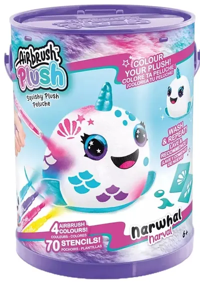 Set creativ Canal Toys - Mini jucărie de plus pentru colorat, Narval