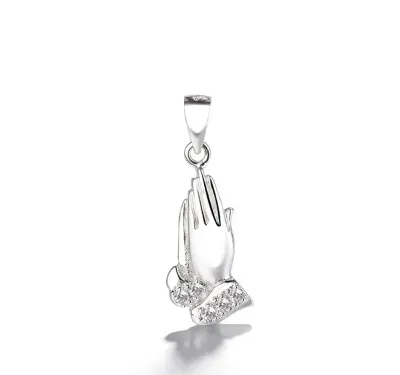 Pandantiv argint 925, JW1297, model rugaciune, placat cu rodiu