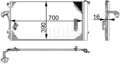 Radiator clima AC cu uscator AUDI Q7; PORSCHE CAYENNE; VW TOUAREG 2.5D-6.0 intre 2002-2015
