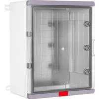 Cutie distributie din ABS gri PS405024, usa transparenta, placa metalica, 400x500x240 mm, IP67
