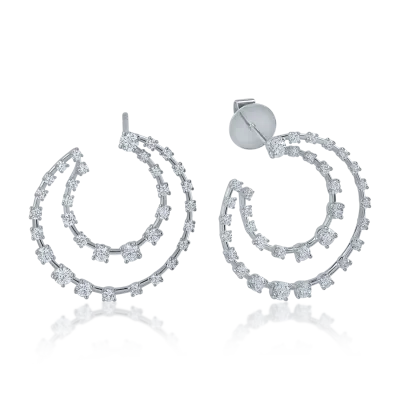 Cercei din aur alb cu diamante de 1.63ct
