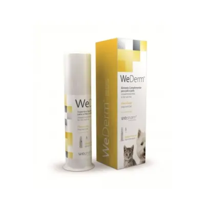 WEPHARM WeDerm, supliment piele & blană câini, suspensie orală WEPHARM WeDerm, XS-XL, supliment piele & blană câini și pisici, flacon cu aplicator, 100ml suspensie orală