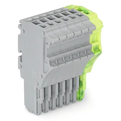 1-conductor female plug; 1.5 mm²; 7-pole; 1,50 mm²; gray, green-yellow