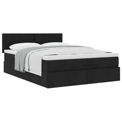 Gossi cadru de pat otoman cu saltea tesatura neagra 140x190cm