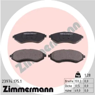 Set placute frana, frana disc ZIMMERMANN 23974.175.1