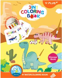 Carte de colorat Y-Plus - Dinozauri, 3 în 1
