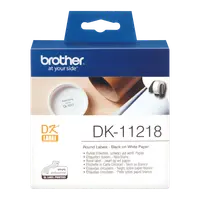 Banda de etichete rotunde Brother DK11218, 24mm diametru, rola 1000 etichete pentru imprimanta sau aparat etichetare brother