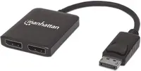 Splitter Manhattan - 207768, MST, DP/2x DP, 4K UHD, negru