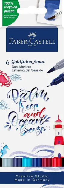 Set de markere Faber-Castell Goldfaber Aqua - Seaside, 6 bucăți