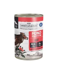 COUNTRY OF ANIMALS hrană umedă monoproteică cu vită pentru câini 400 g