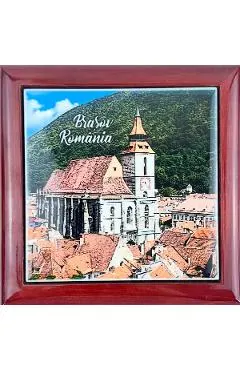 Cutie bijuterii din lemn. Biserica Neagra color