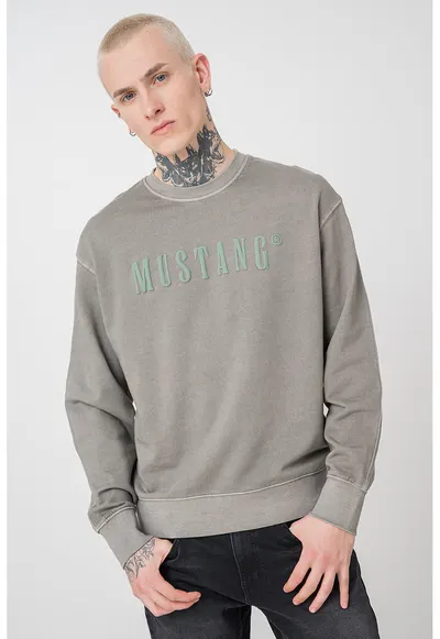 Bluza de trening cu decolteu la baza gatului si imprimeu logo Auburn - Verde pal