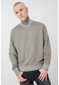 Bluza de trening cu decolteu la baza gatului si imprimeu logo Auburn - Verde pal