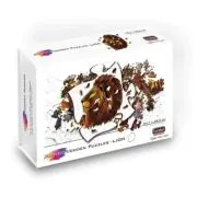 Puzzle din lemn multicolorat, Leu, 121 piese