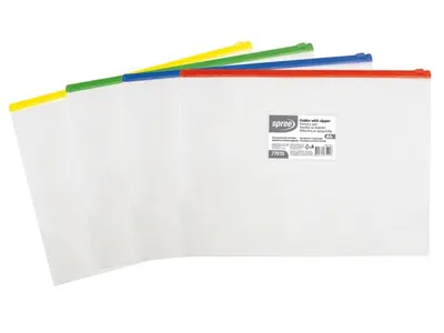 Dosar transparent cu fermoar Spree A4 galben